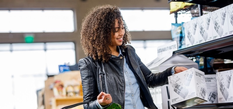 Person in Dutch supermarket