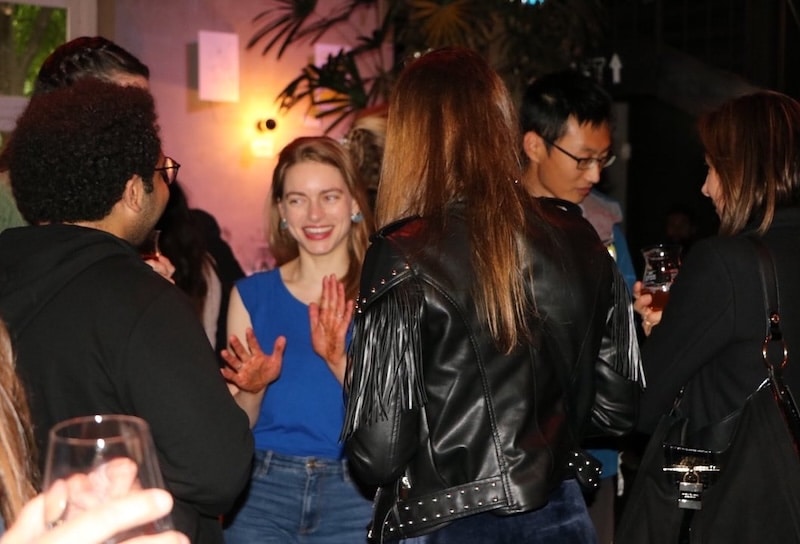 Girl at free event Language Exchange Bar Night of Language Corner in Amsterdam